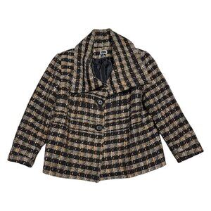 RENUAR Tweed Luxury Designer Business Casual Winter Fall Jacket Coat Womens 14